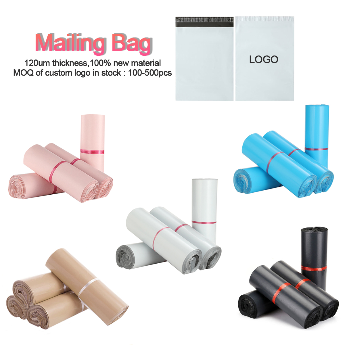 Ready to Ship Mailing Bag with Many Different Colors and Size