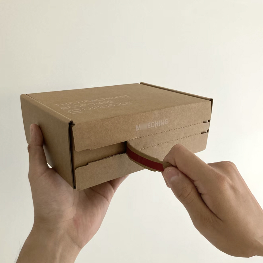 Custom Easy Tear Strip Corrugated Paper Box with Zipper