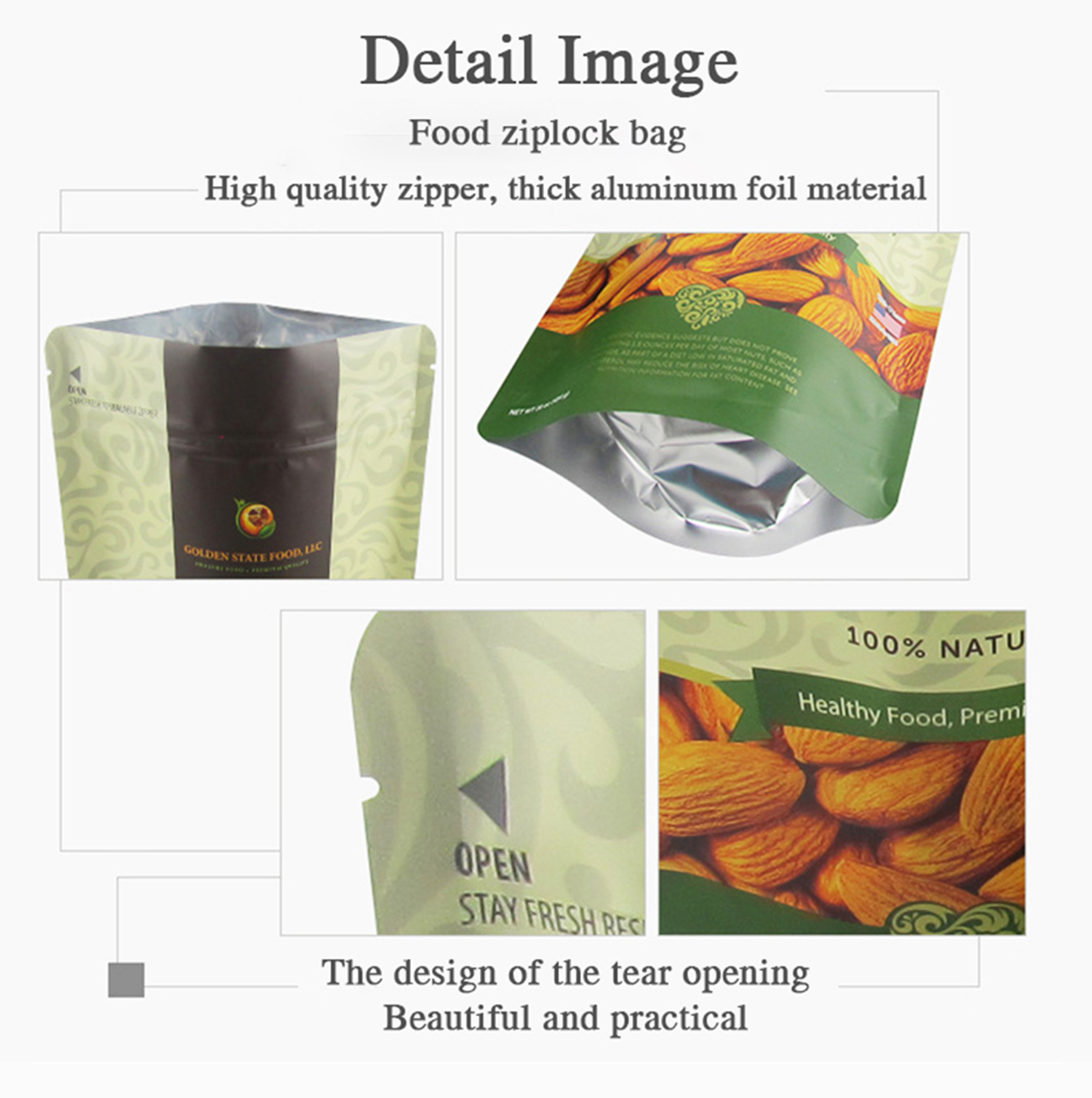 Custom Mylar Bags Food Packaging Bag Pouch