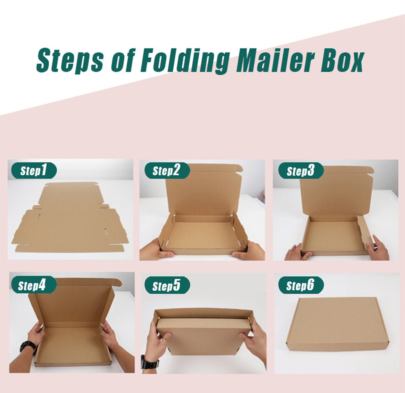 Custom Easy Tear Strip Corrugated Paper Box with Zipper