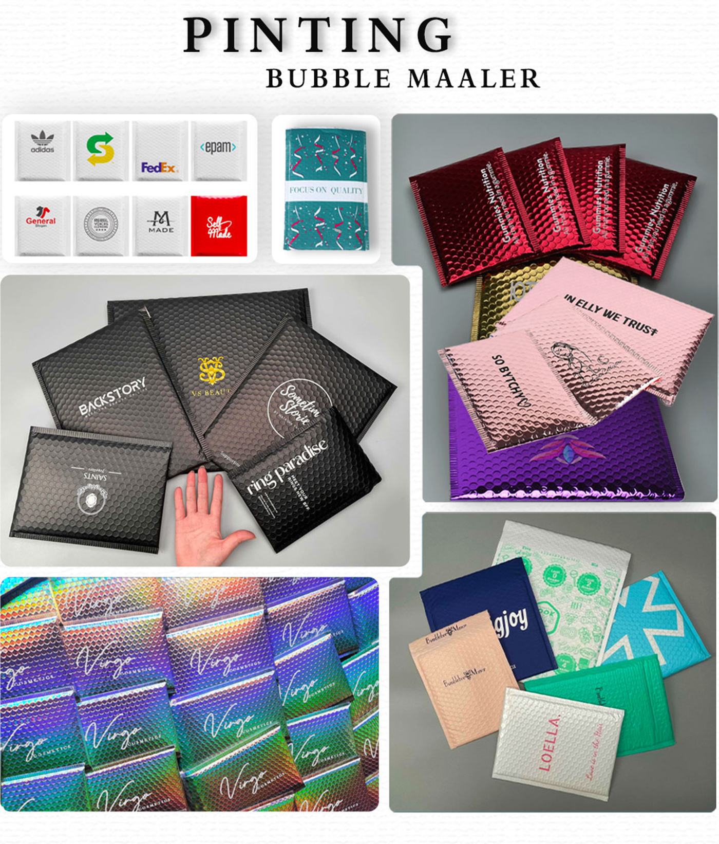 Custom Design PET Bubble Mailer