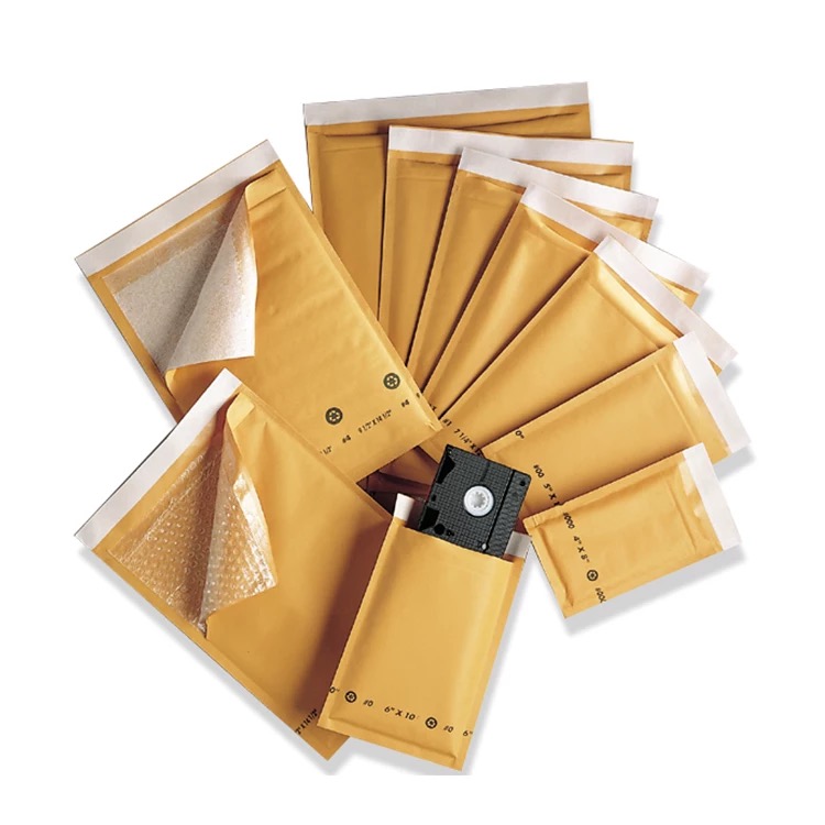 Degradable Yellow Kraft paper Bubble Padded Envelopes