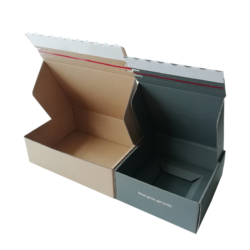 Custom Easy Tear Strip Corrugated Paper Box with Zipper