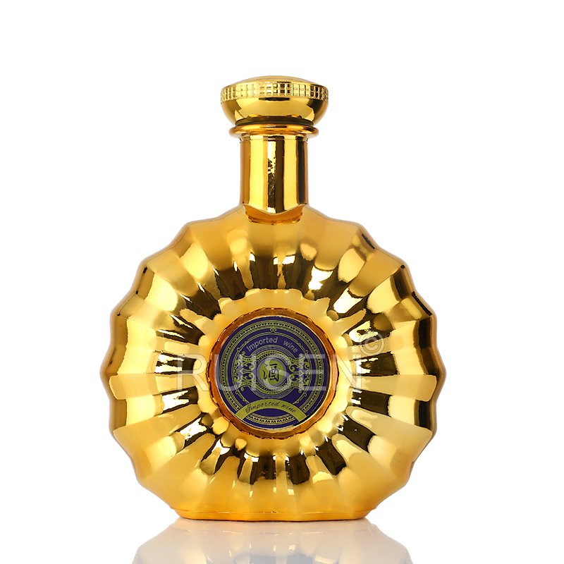 Champagne whisky mason jar with glass lid， Custom 500ml 750ml Brandy bottle