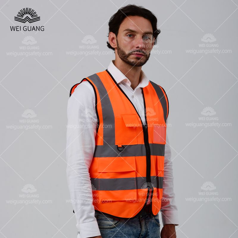 High Visibility Reflective Orange Safety Vest
