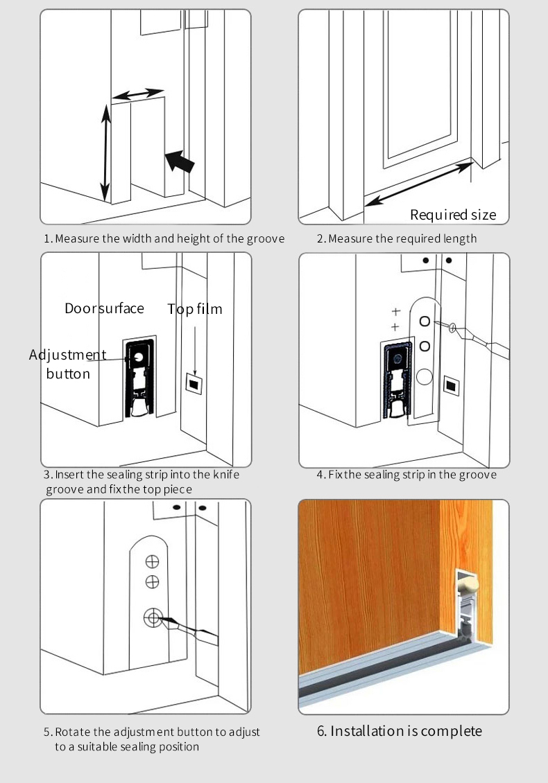 Weather strip -door bottom seal strip T shape