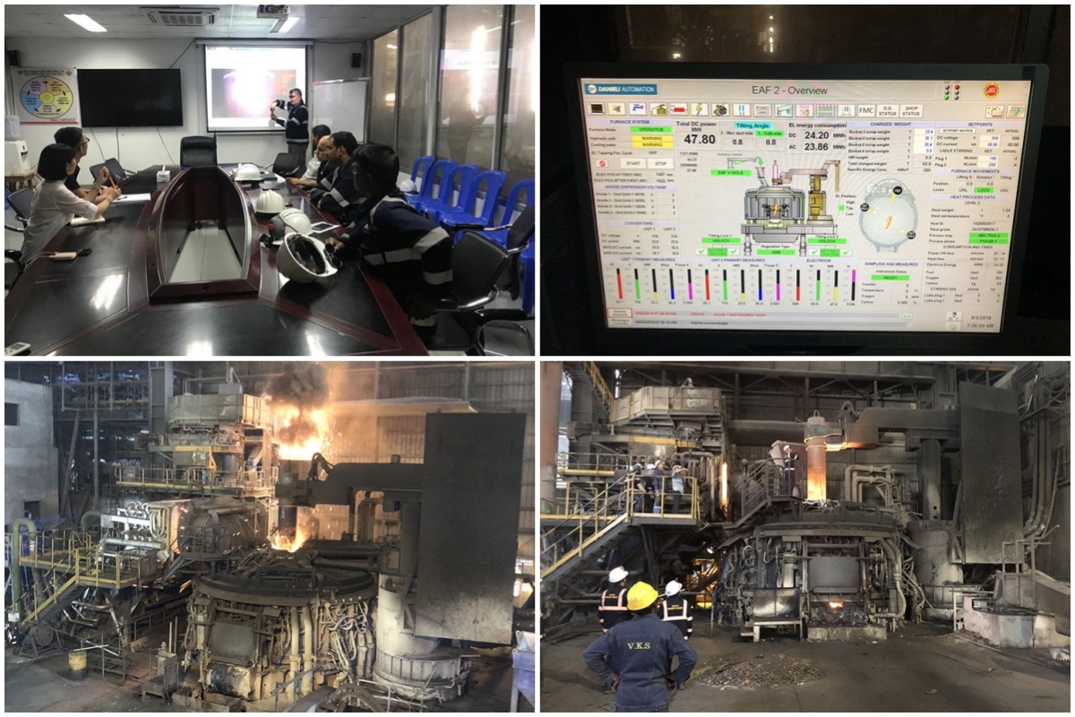 The UHP700 graphite electrode was successfully tested in AKSM