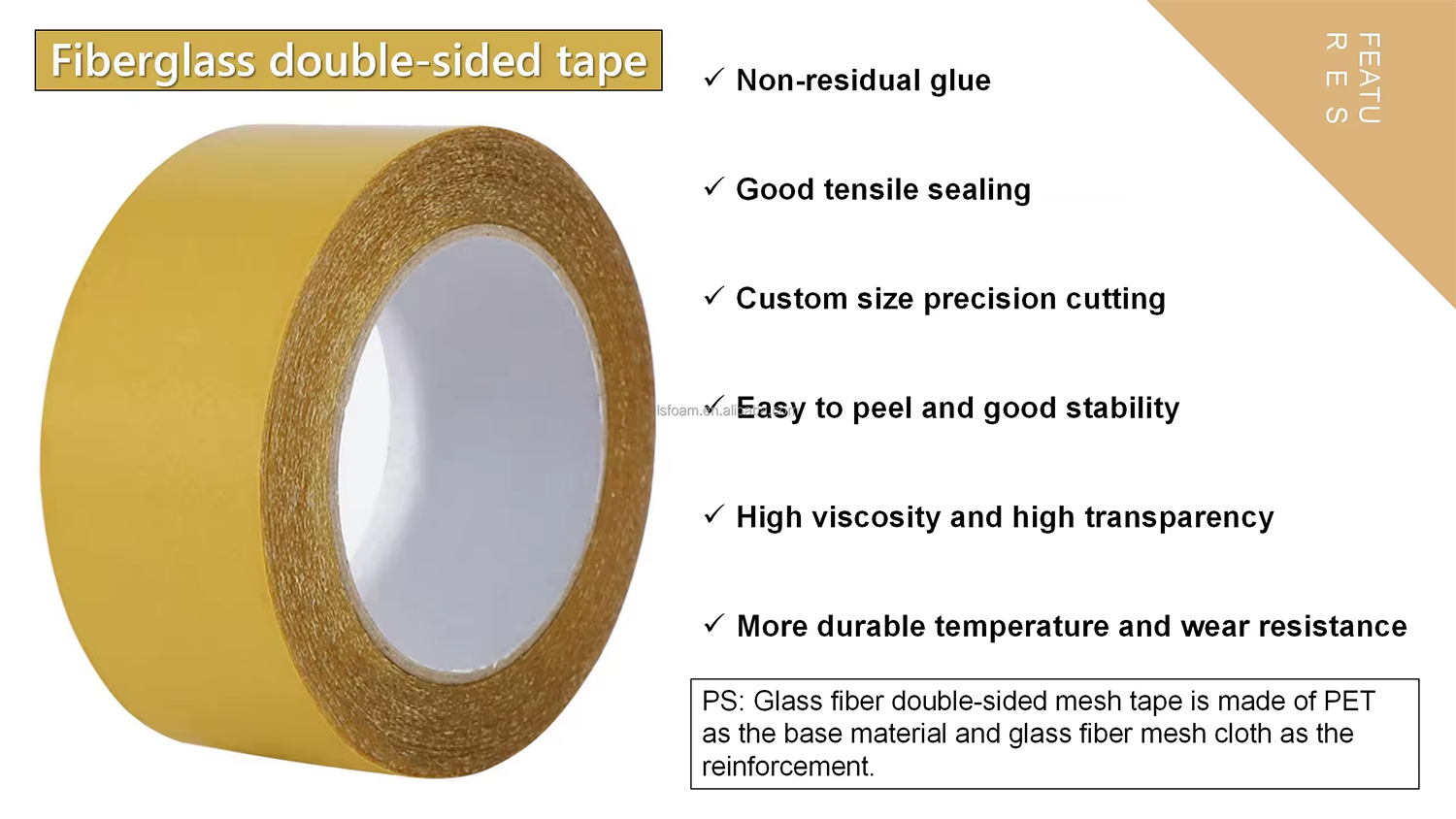 LS Traceless Fabric High Adhesive Double Sided Fiberglass Carpet Tapes