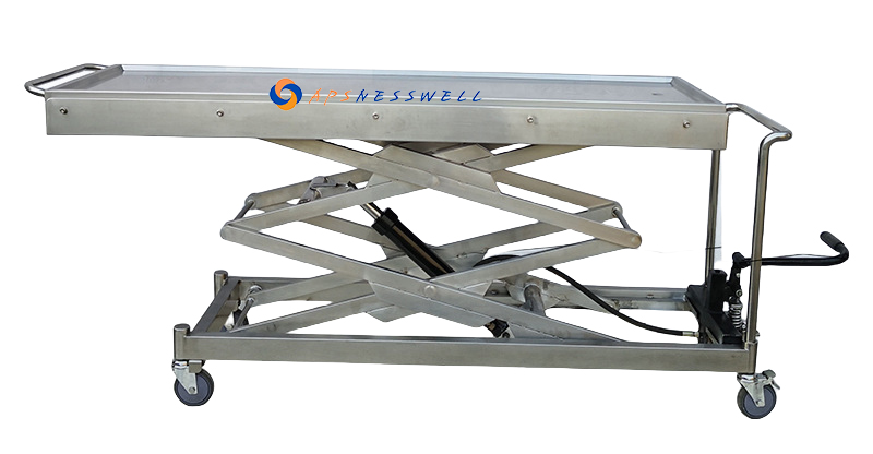 Mortuary Manual Hydraulic Lifting Trolley