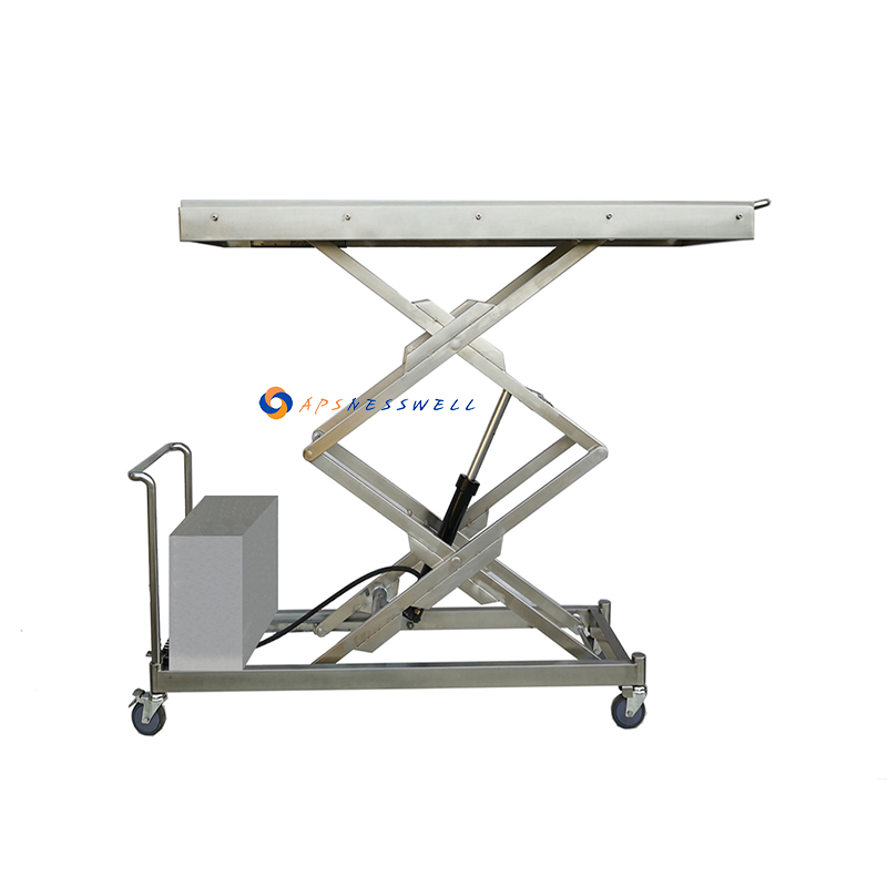 Electric Double Scissors Lifting Trolleys Mortuary Equipment