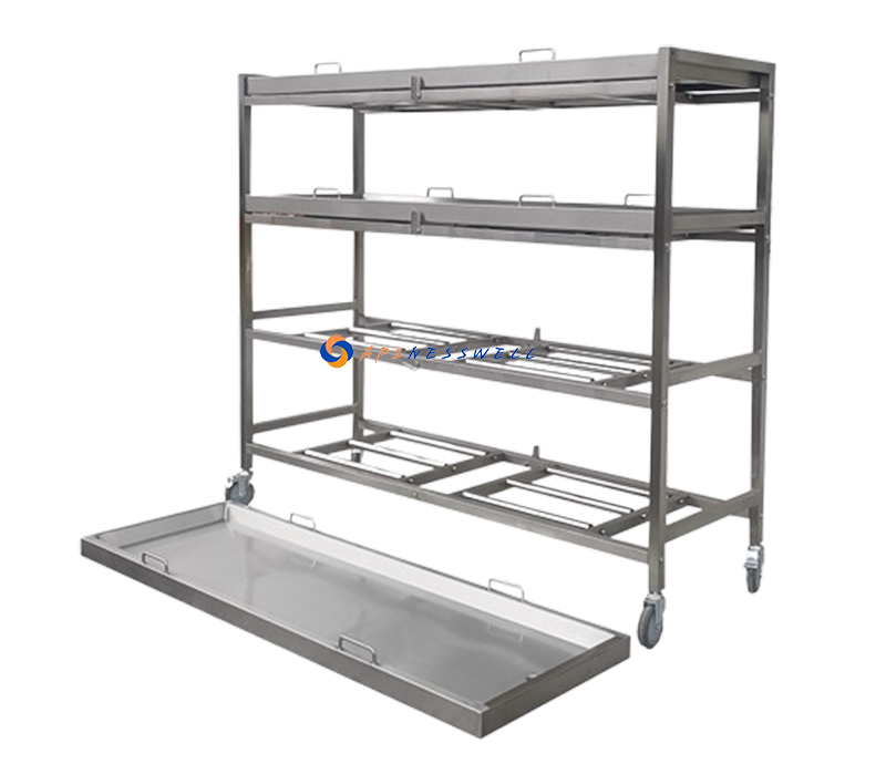 4-Tier Side Loading Cadaver Rack Mortuary Rack