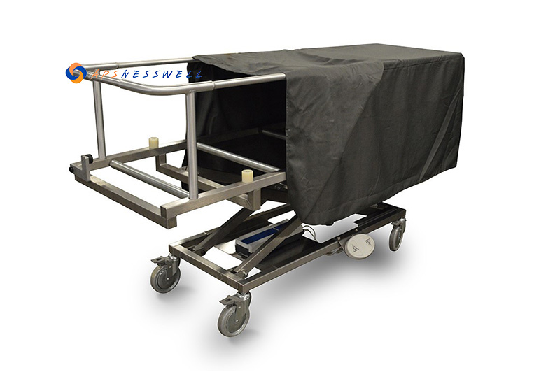 Electric Forklift Covered Cadaver Lifting Trolley Morgue