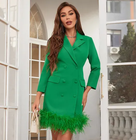 Feather Blazer Dress