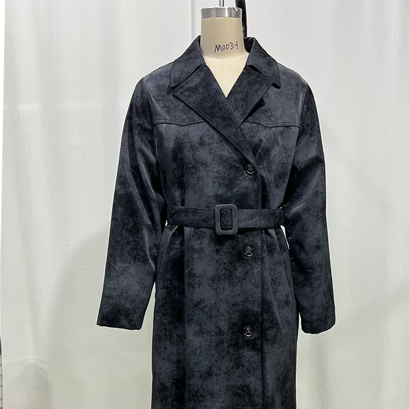 BB3369-PU Frosted Trench Coat