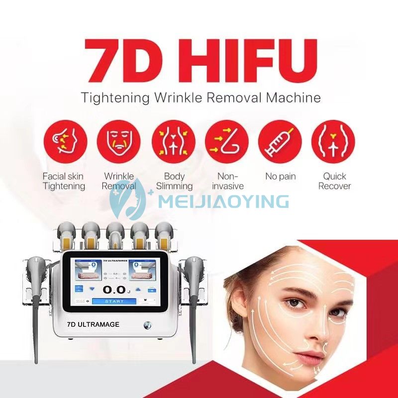 Portable 7D HIFU Face Lifting Wrinkles Removal Machine