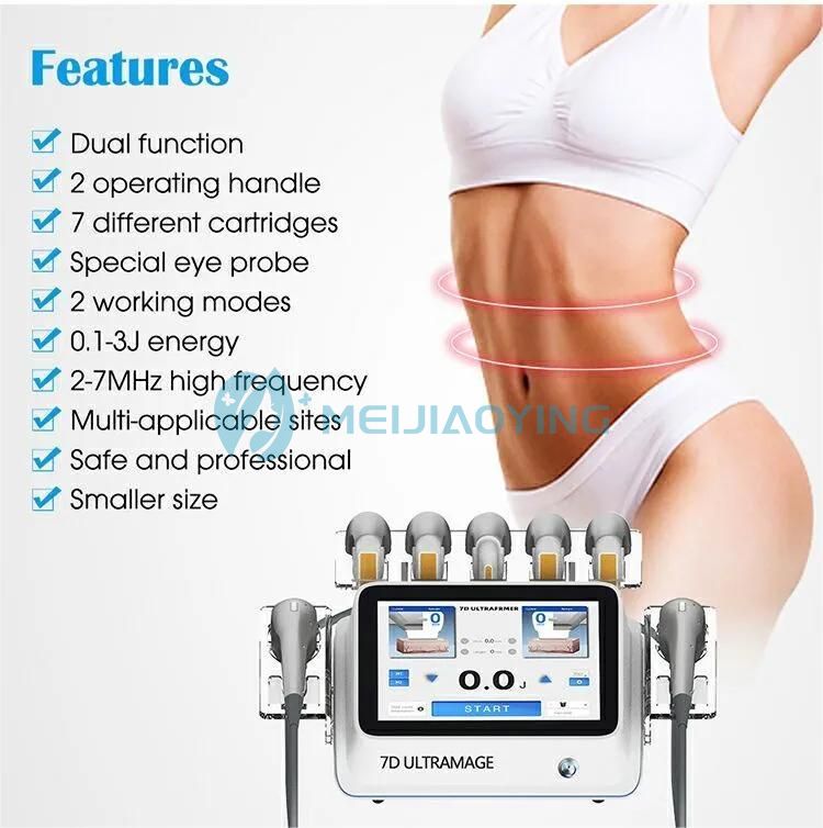 Portable 7D HIFU Face Lifting Wrinkles Removal Machine