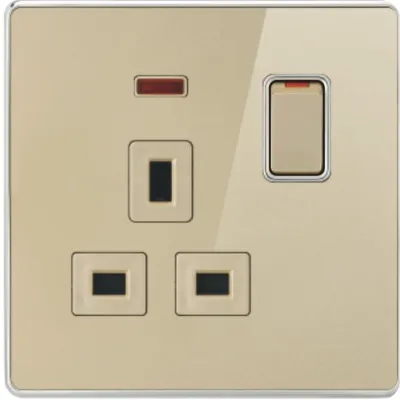K3.1 Professional wholesaler supplier new design electrical BS standard black acrylic light switch and socket 125V/250V