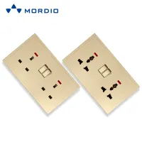 K7 SASO CE Interrupteurs muraux électriques en acier inoxydable Prise de connexion à vis Prise 2P + E Port USB et interrupteur d'éclairage 250V ~