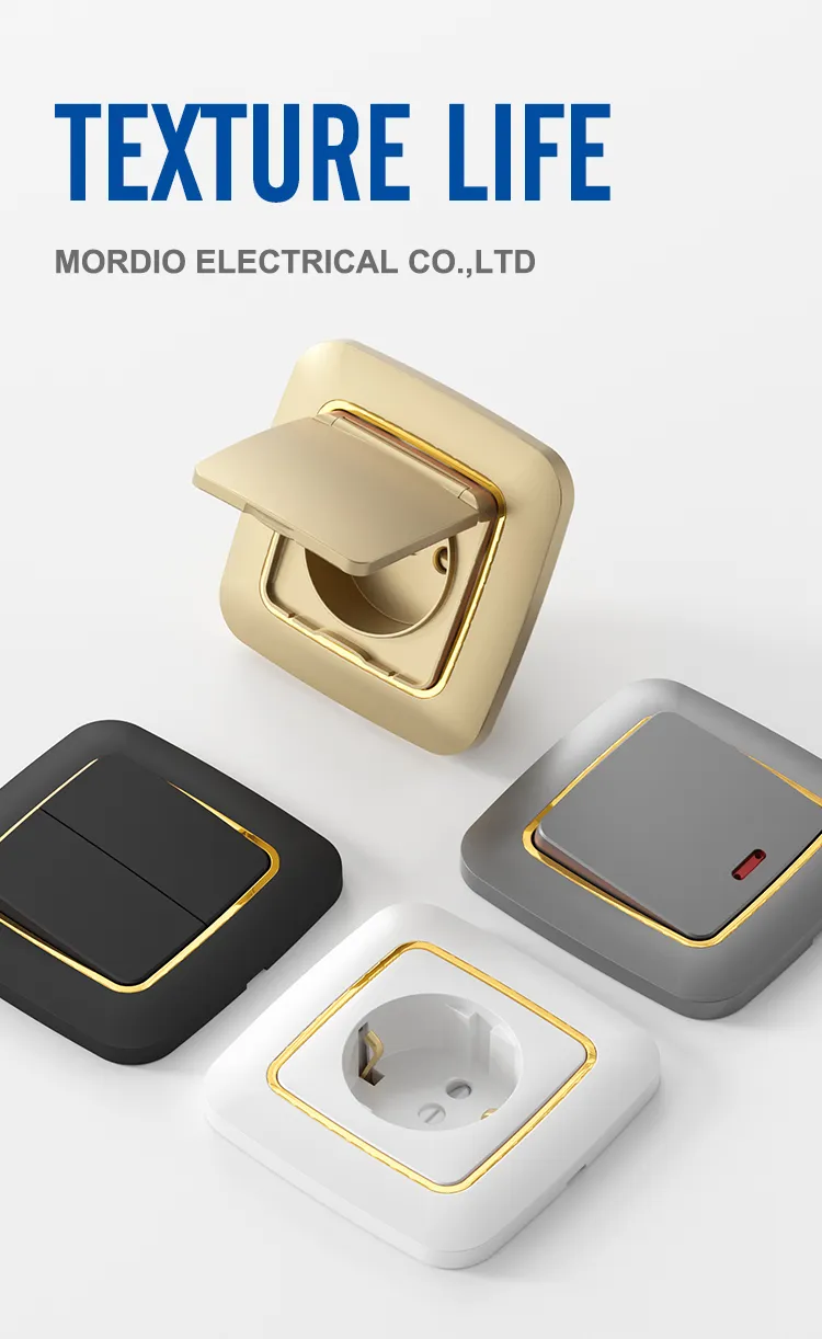 F200 Gold Electroplated ring eu wall socket