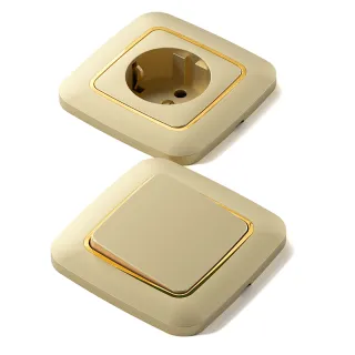 F200 Gold Electroplated ring eu wall socket