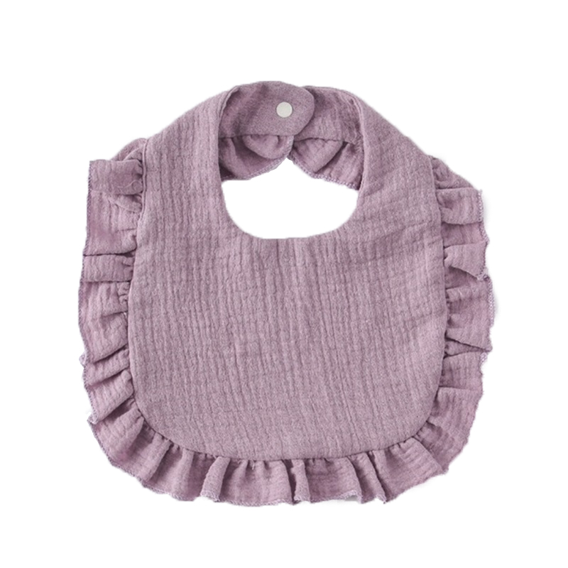 ins embroidery bib ruffle saliva towel baby cotton class a gauze absorbent saliva pocket baby lace bib