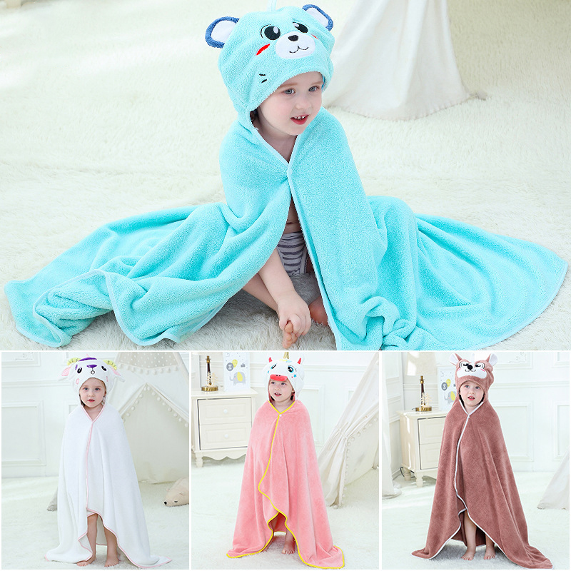 Cartoon Kids Hooded BathrobeBaby Blanket Children Towel