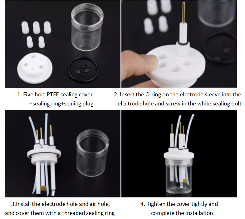 3mm GCE(Glass Carbon Electrode) & Electrolytic Cell All Types for  Electrochemical Lab