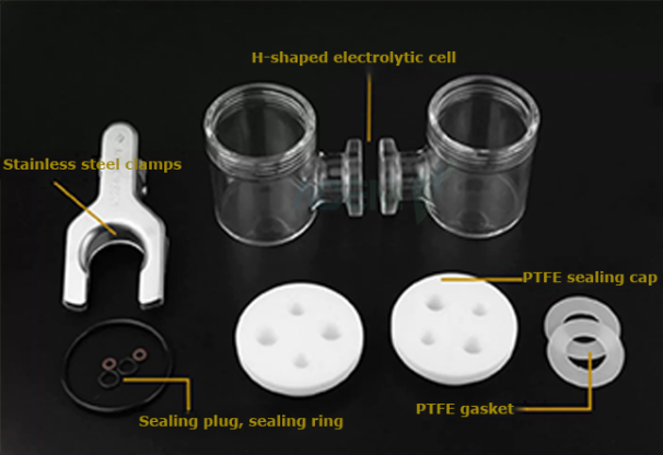 3mm GCE(Glass Carbon Electrode) & Electrolytic Cell All Types for  Electrochemical Lab