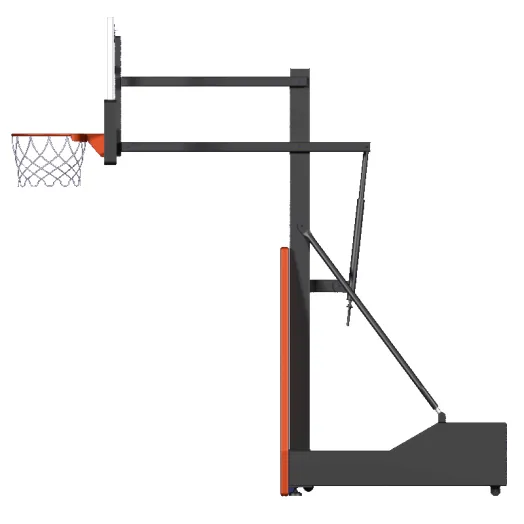 Adjustable Portable Basketball Hoop with Tempered Glass Backboard