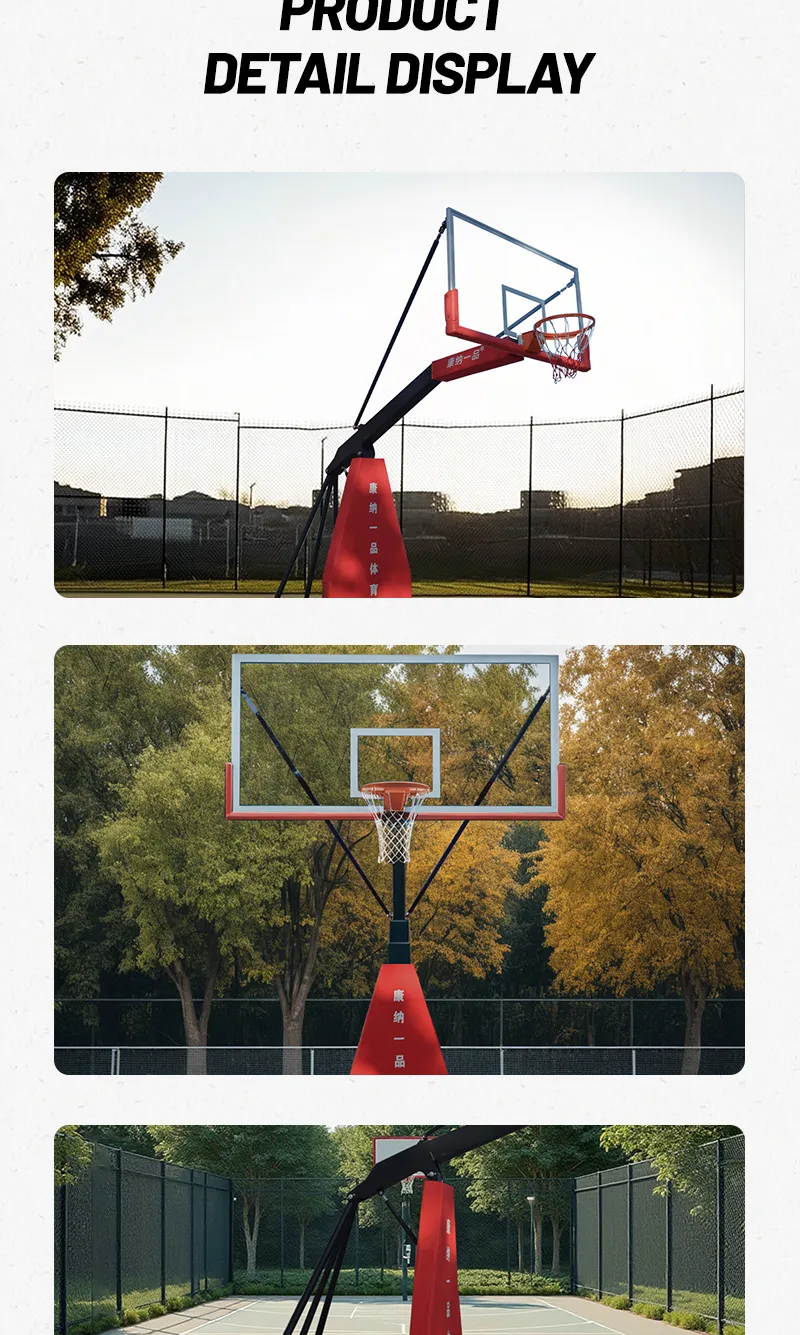 Outdoor & Indoor Basketball Stand with Secure Buried Basketball Hoop
