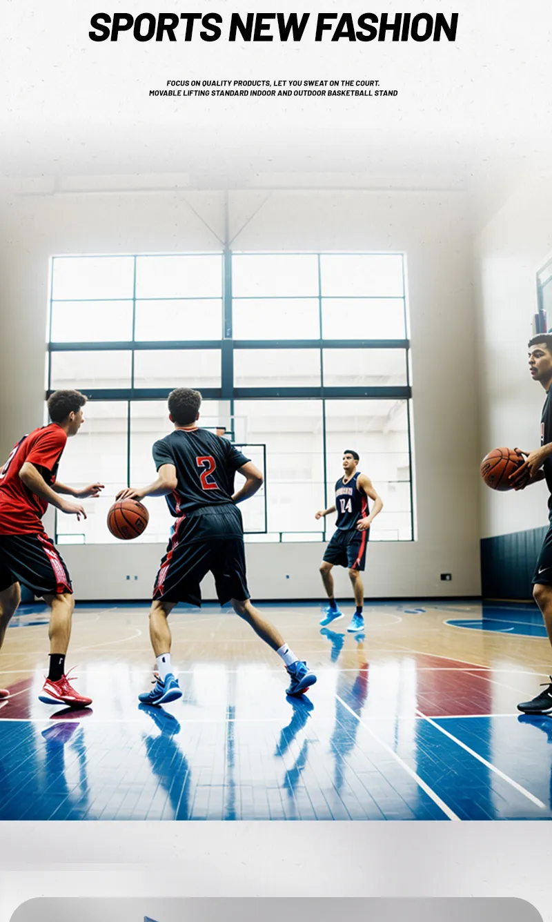 Outdoor & Indoor Basketball Stand with Secure Buried Basketball Hoop