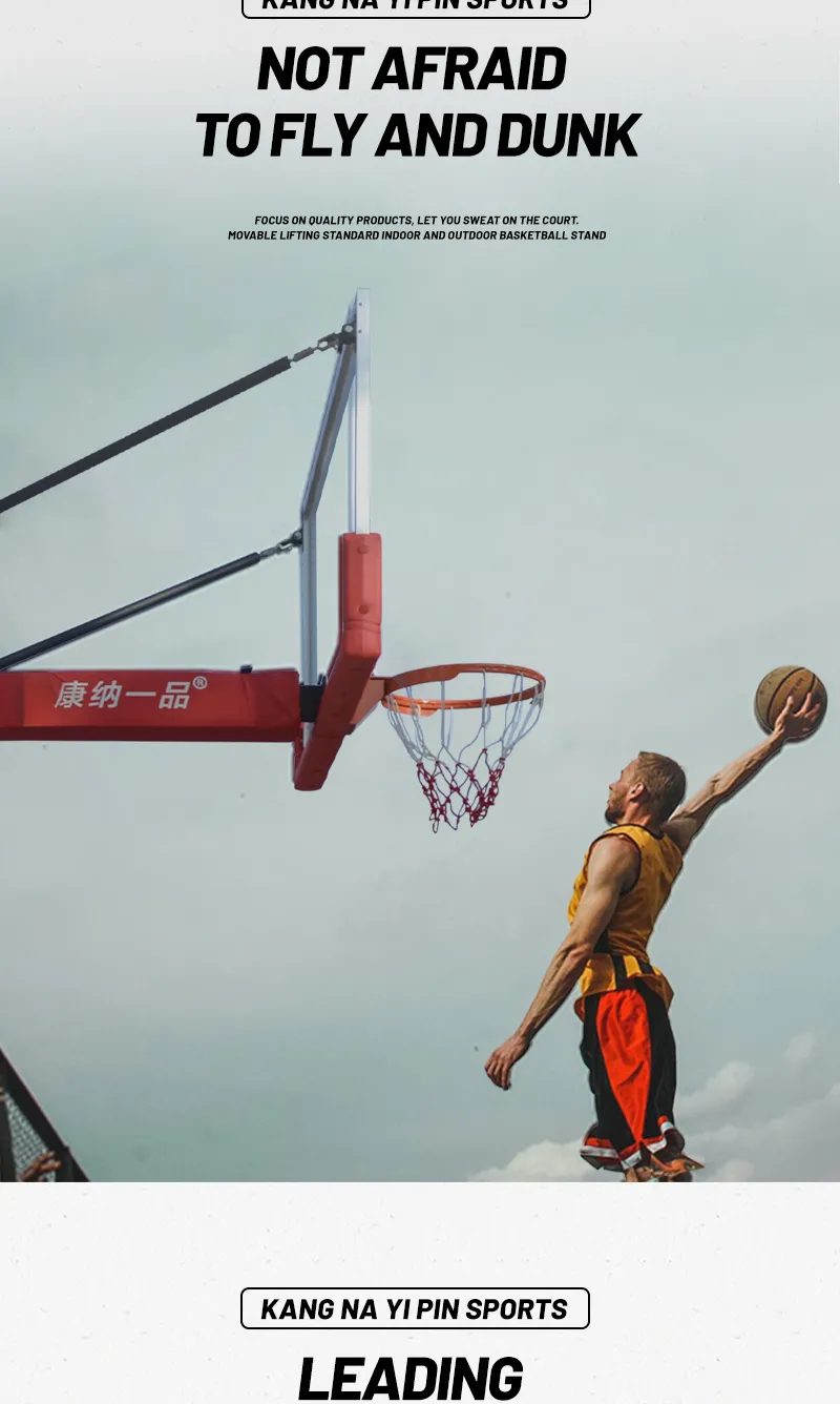 Outdoor & Indoor Basketball Stand with Secure Buried Basketball Hoop