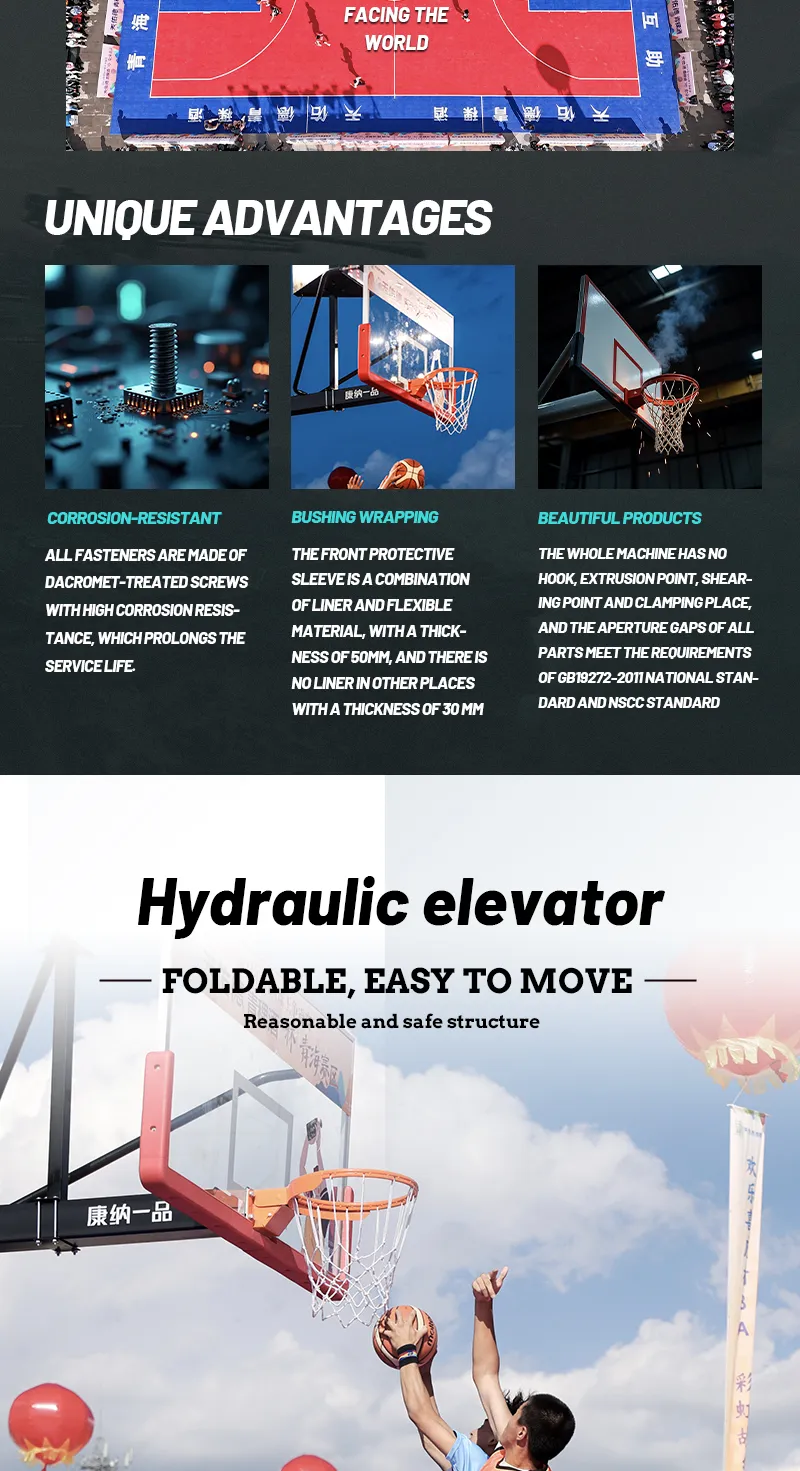 High-Performance Indoor and Outdoor Basketball Stand with Buried Basketball Hoop