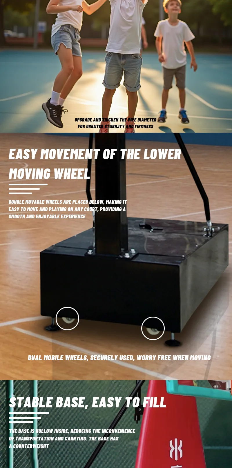 Adjustable Height Kids Basketball Hoop Basketball Stand for Indoor and Outdoor Fun