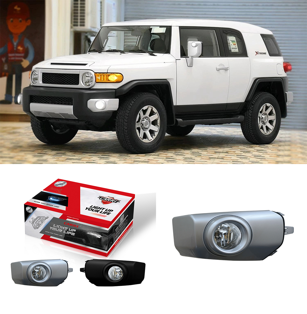 HALOGEN FOG LAMP FOR TOYOTA FJ CRUISER 2010 -ON #TB350TA/TB350TA-BK