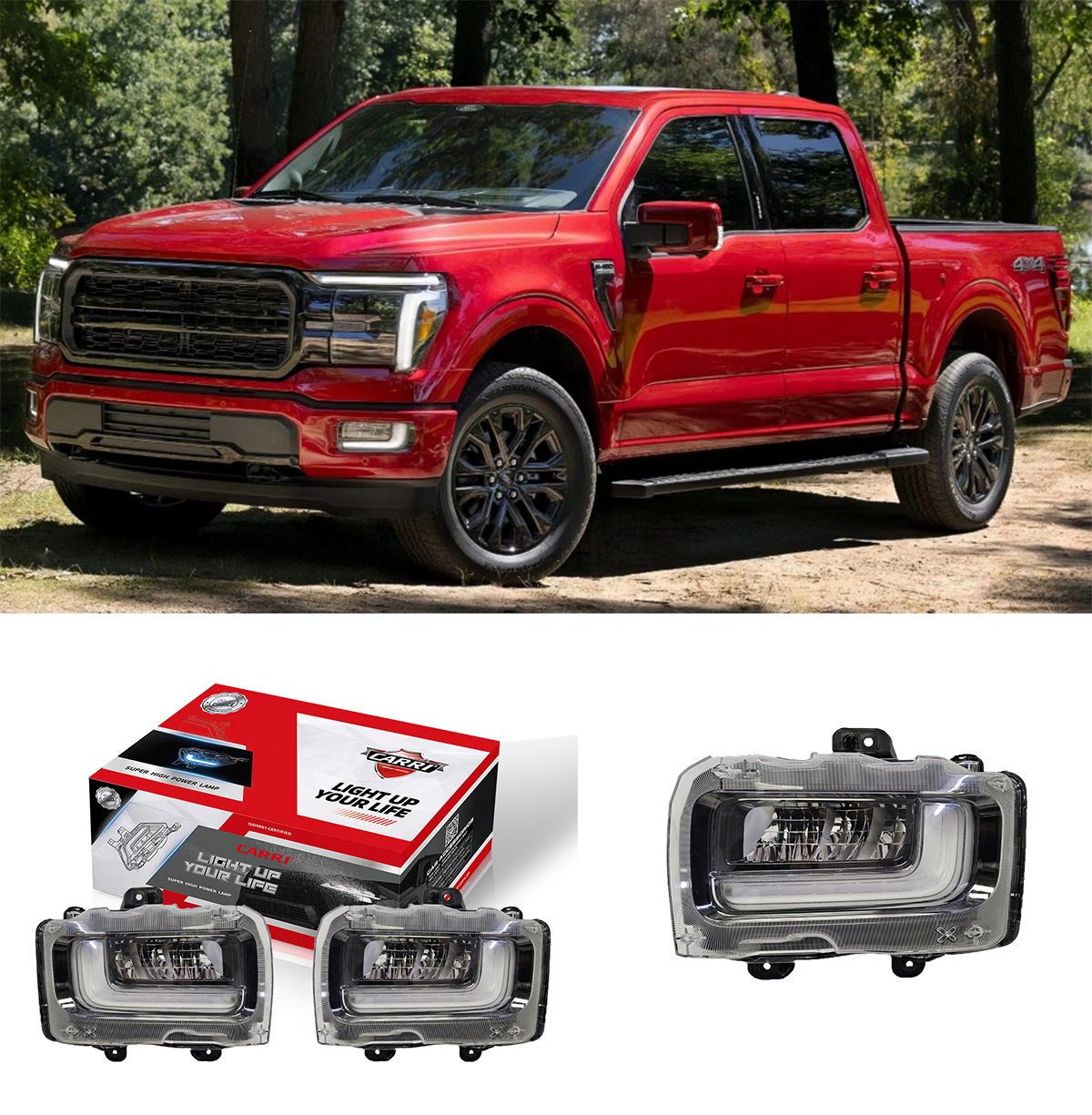 DAYTIME RUNNING LIGHT & LED FOG LAMP FOR FORD F150 2024-ON #TB993TA-LED-DRL/TB993TA-LED-DRL-T