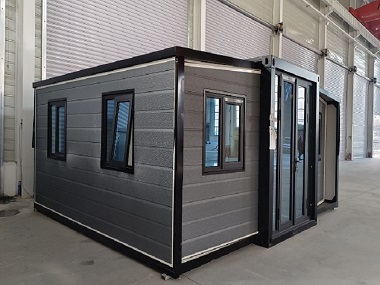 Living folding expandable container house