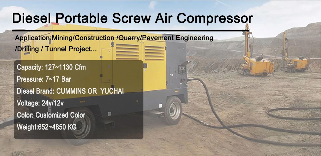 Direct Driven Mobile Mining Screw Air Compressor