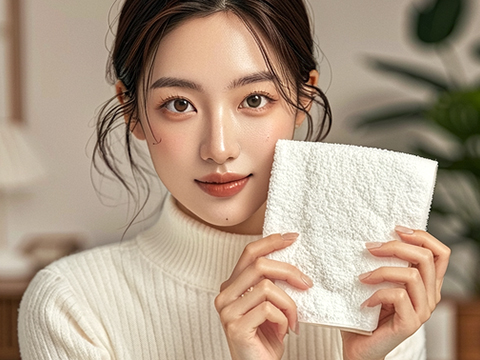 Discover the charm of the white square towel made of microfiber