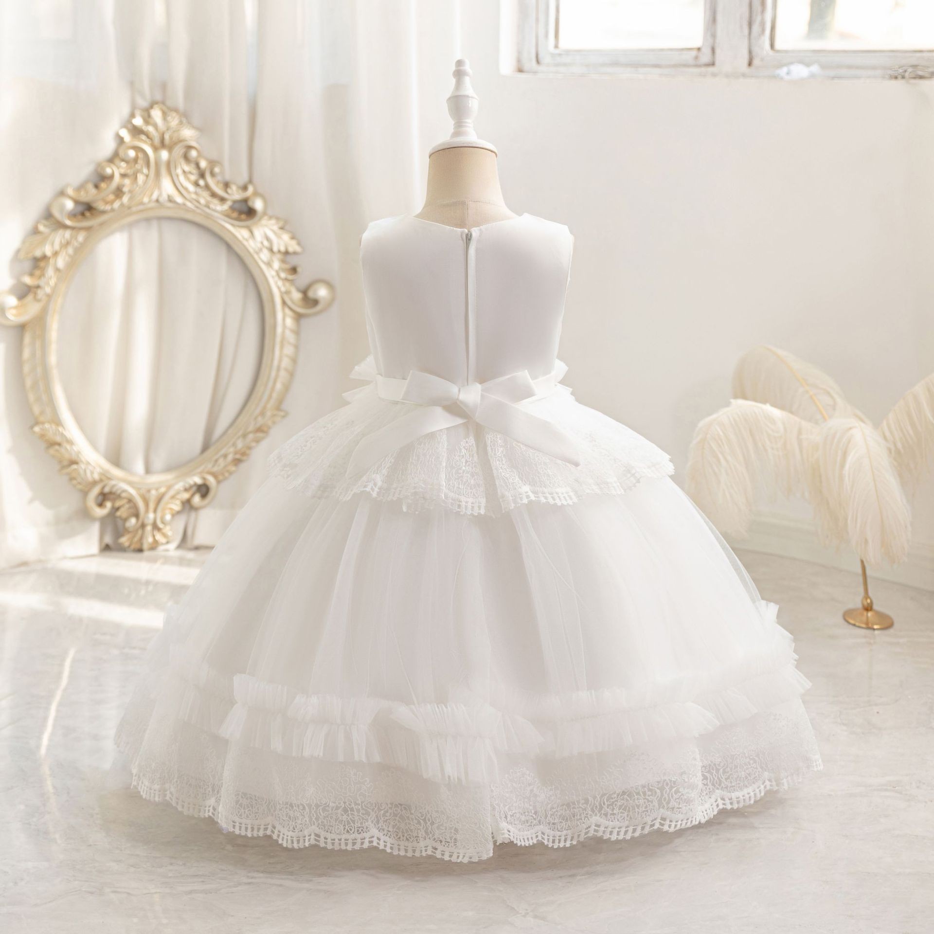 Toddler Princess Fluffy Party Dress for Birthday Girls long dress