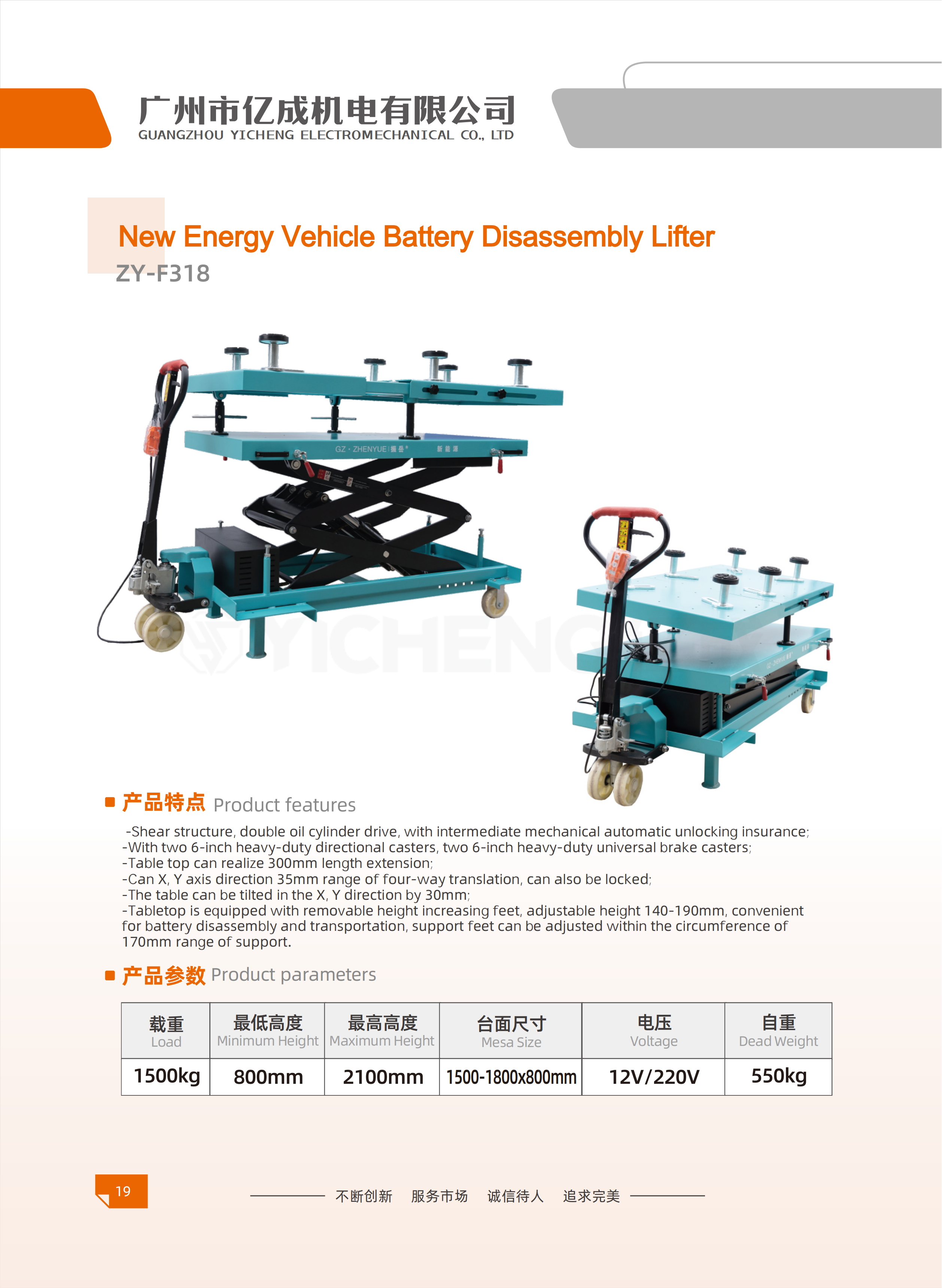 EV Battery Lift ZY-F318