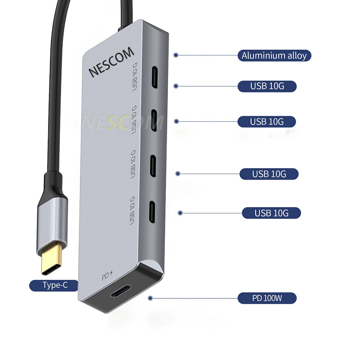 10Gbps aluminum shell Type-C hub