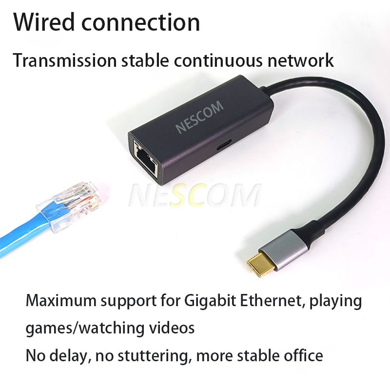 Type-C TO RJ45 1000M+PD 100W