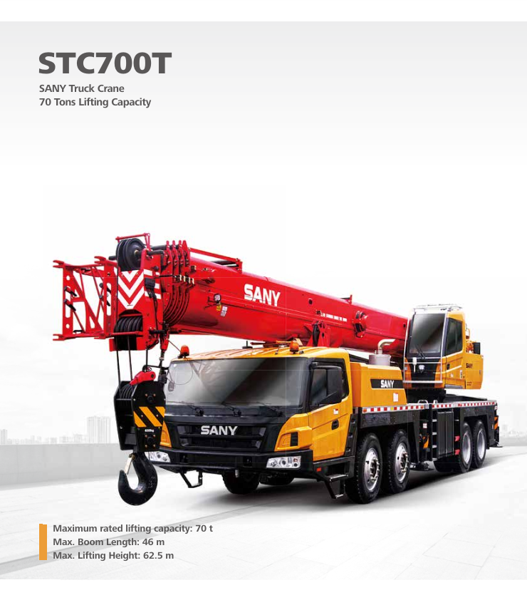 Sany new 70ton STC700T mobile truck crane