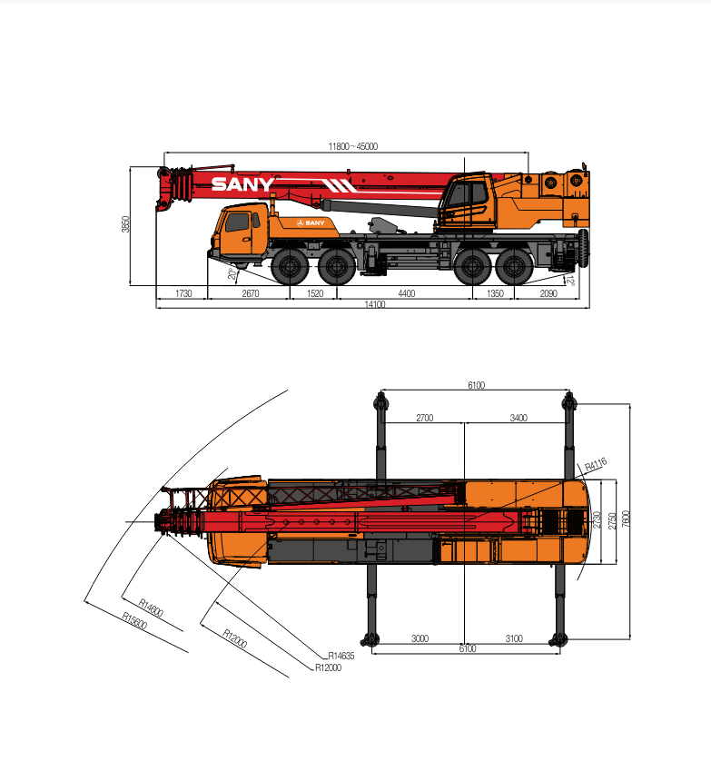 Sany 80 ton STC800 Chinese mobile crane