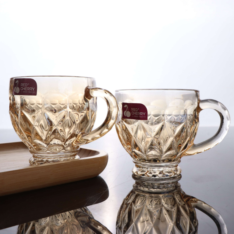 English Style Glass Water Cup With Handle