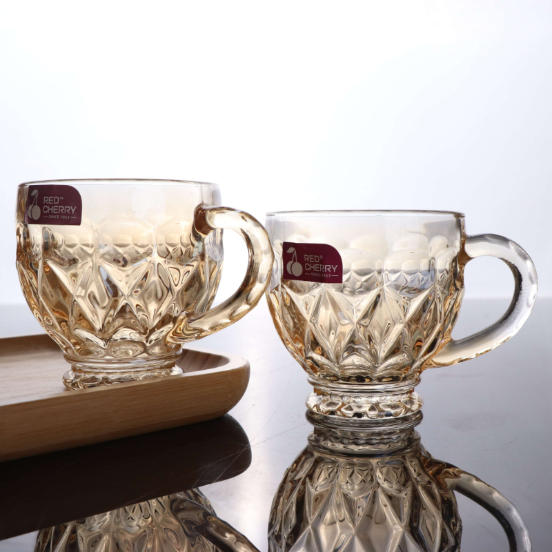 English Style Glass Water Cup With Handle