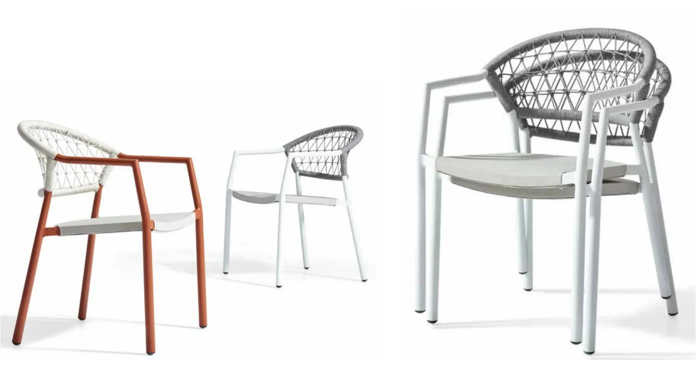 RC055 Round Rope Chair - Durable & Waterproof for Outdoor Dining.