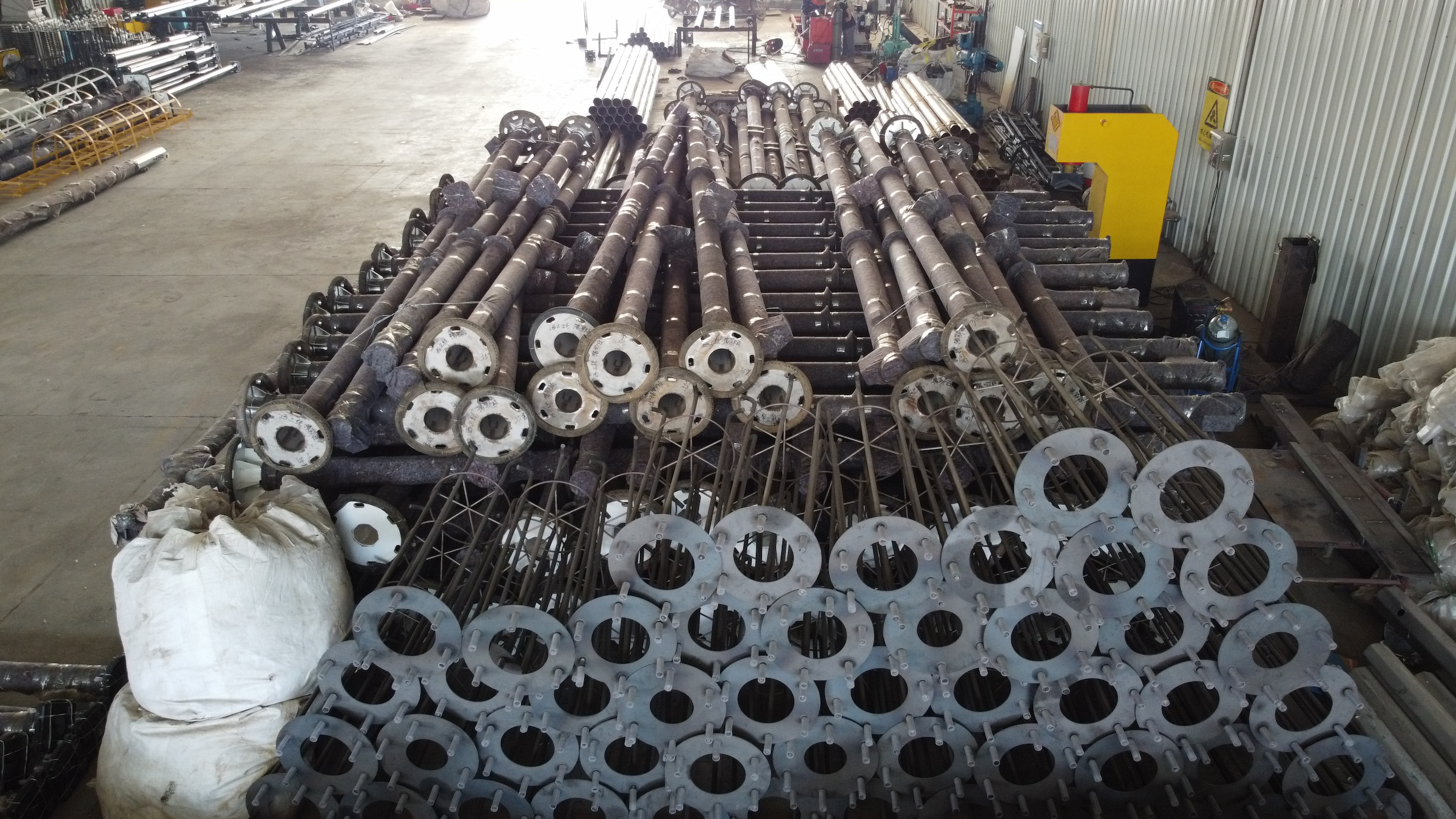 Production process of high mast light poles