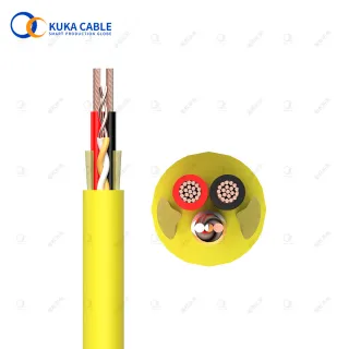 Hybrid communication cable 2X18AWG pwer cable+1X(2X24AWG) twisted pairs